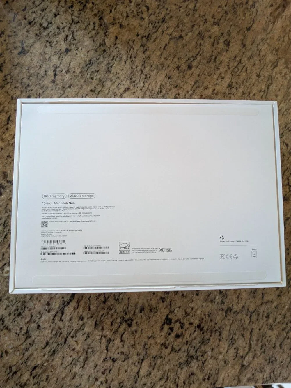 Apple Mac Book Neo Empty Box - No Product - Pristine Condition